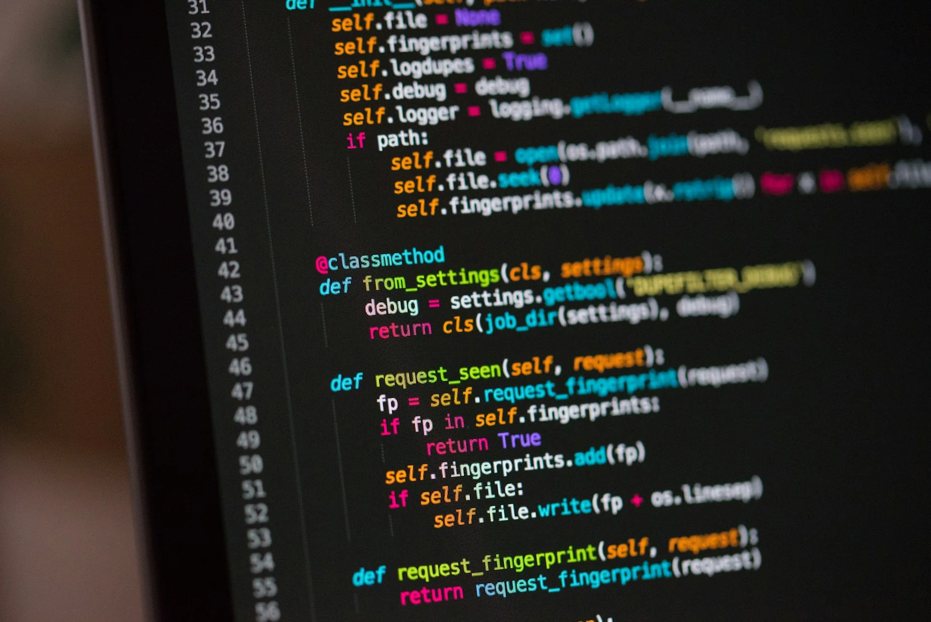 Python source code displayed on a computer screen