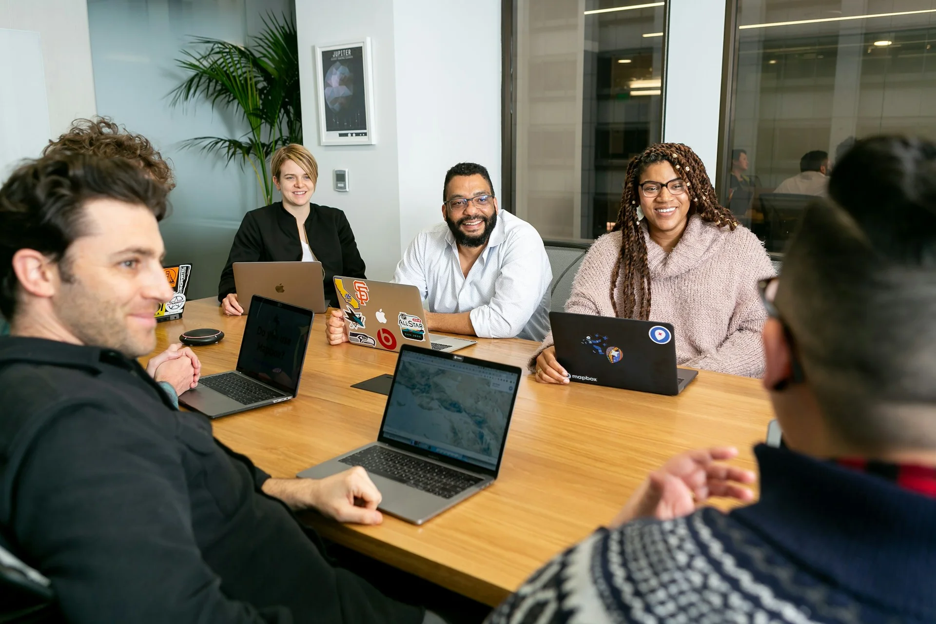 Product team discussing plans during a meeting