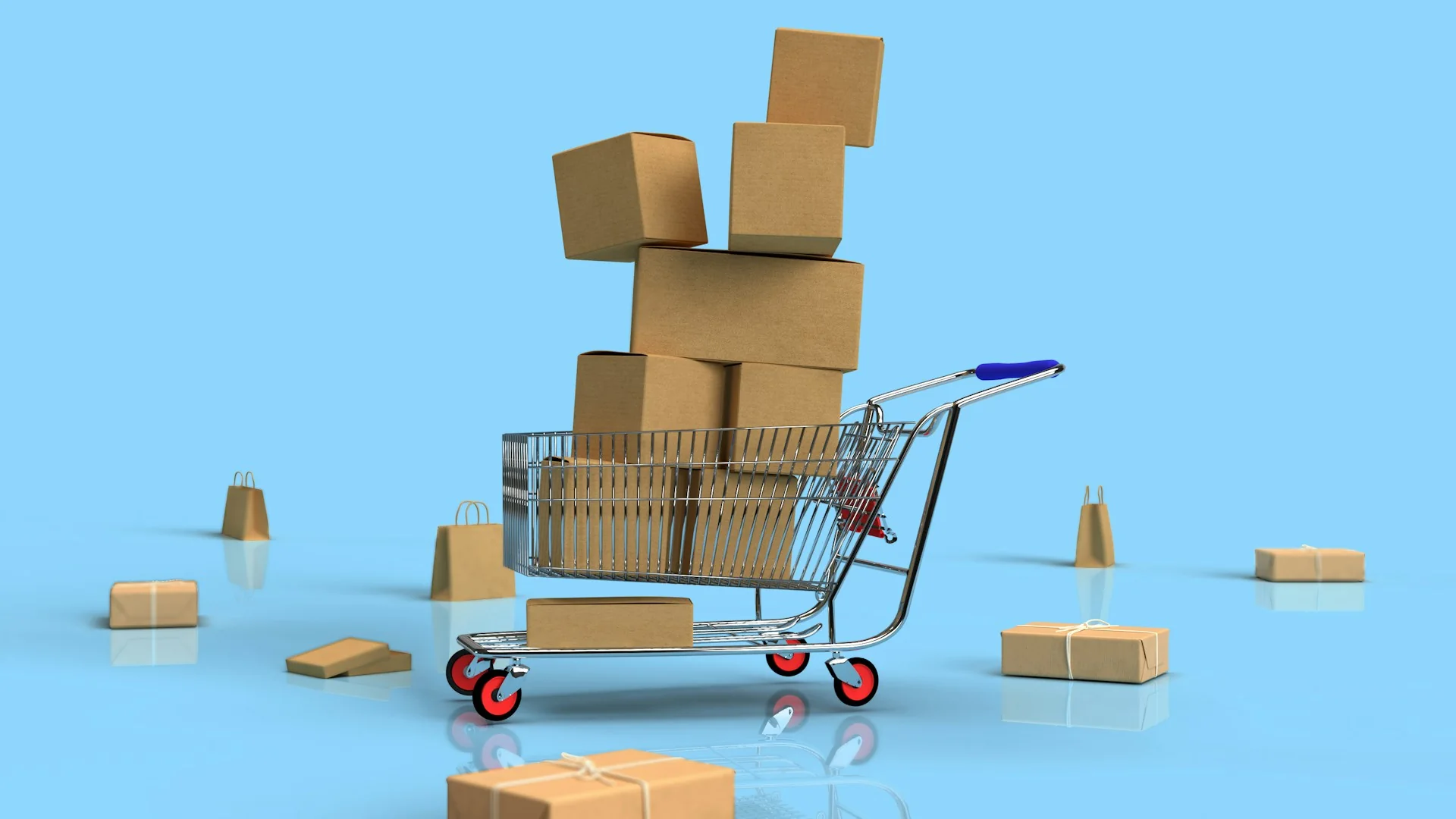Shopping cart representing an online commerce journey