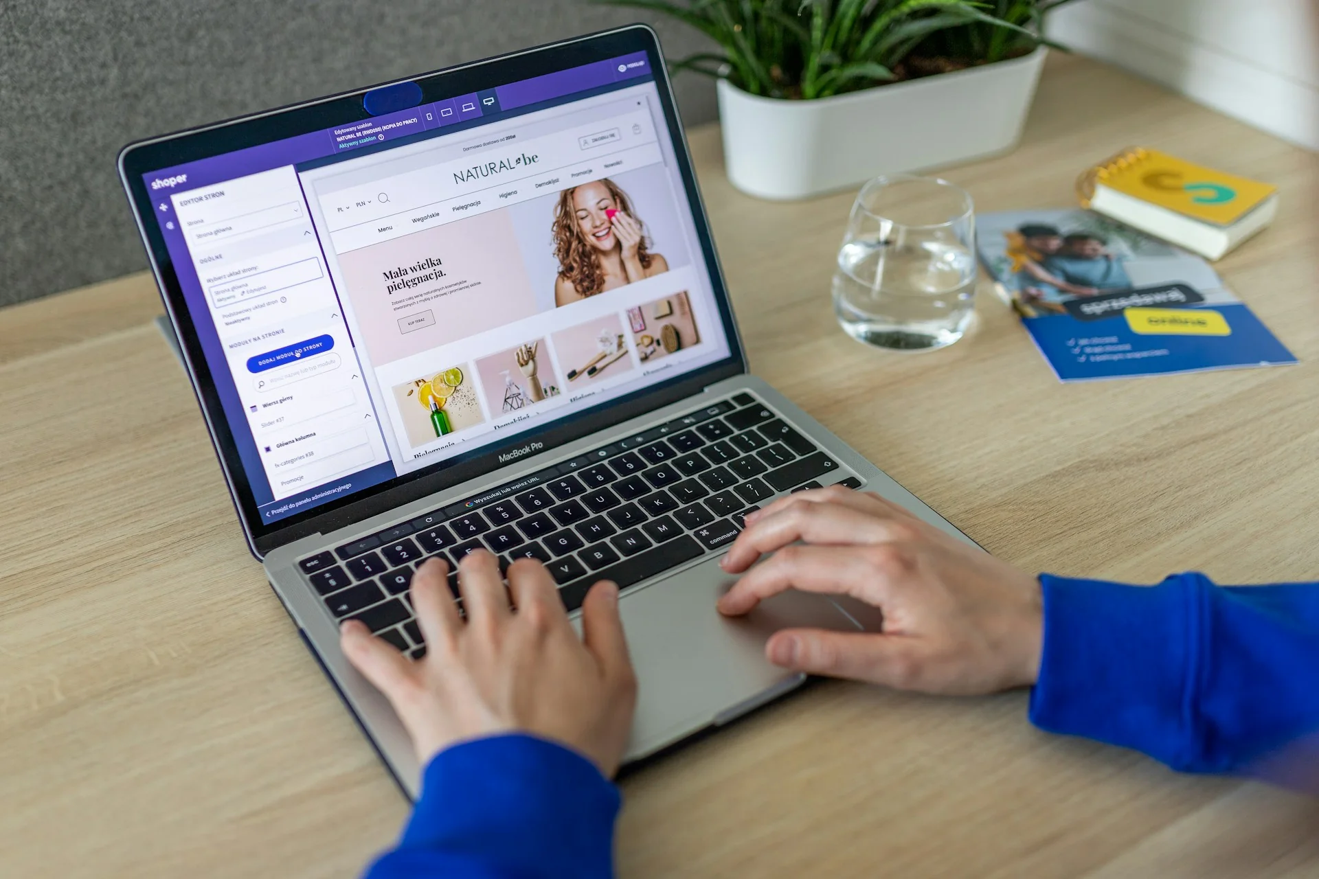 E-commerce storefront being configured in a web interface