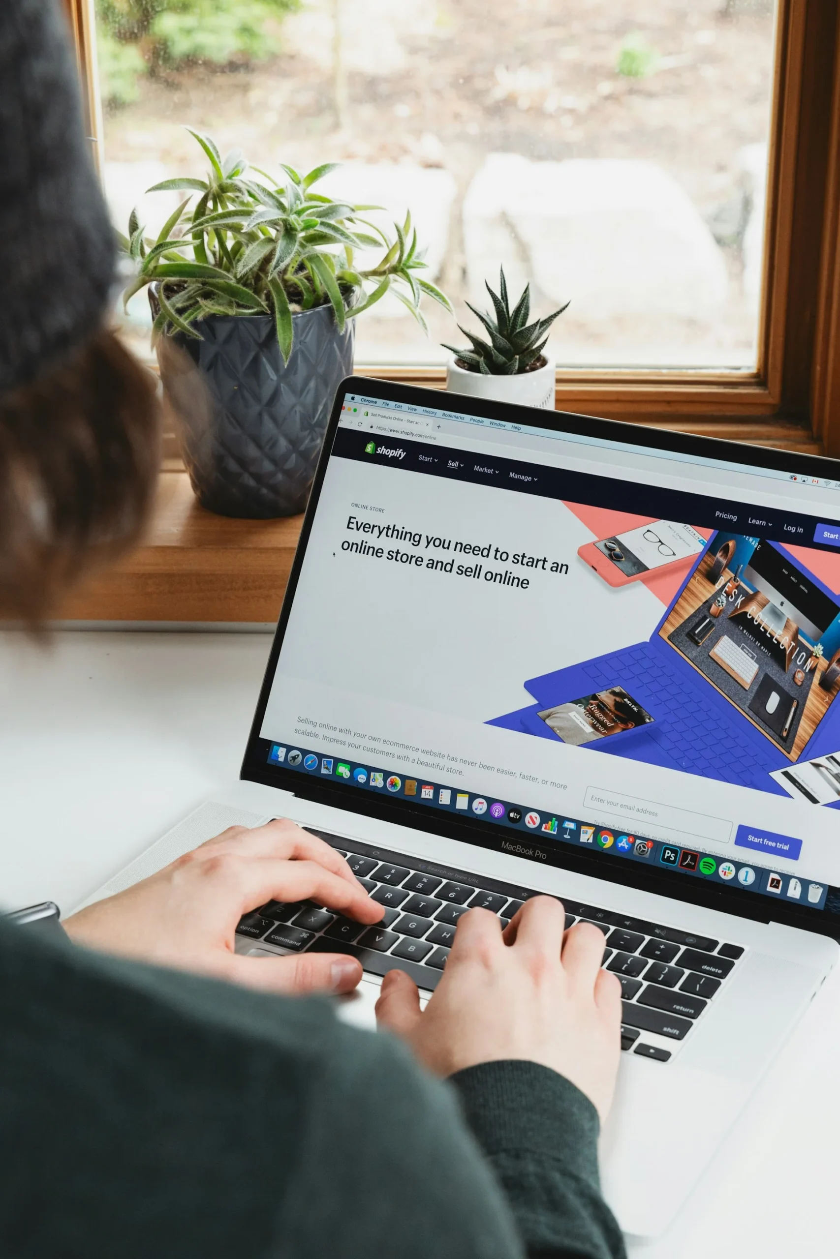 Online storefront experience on a laptop